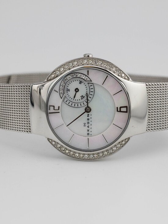 Skagen 810SSS All Stainless Steel Quartz Analog Women\'s Watch New Battery main image 6